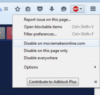 Firefox дээр moviemakeronline.com сайтын AdBlock Plus-ийг унтраах