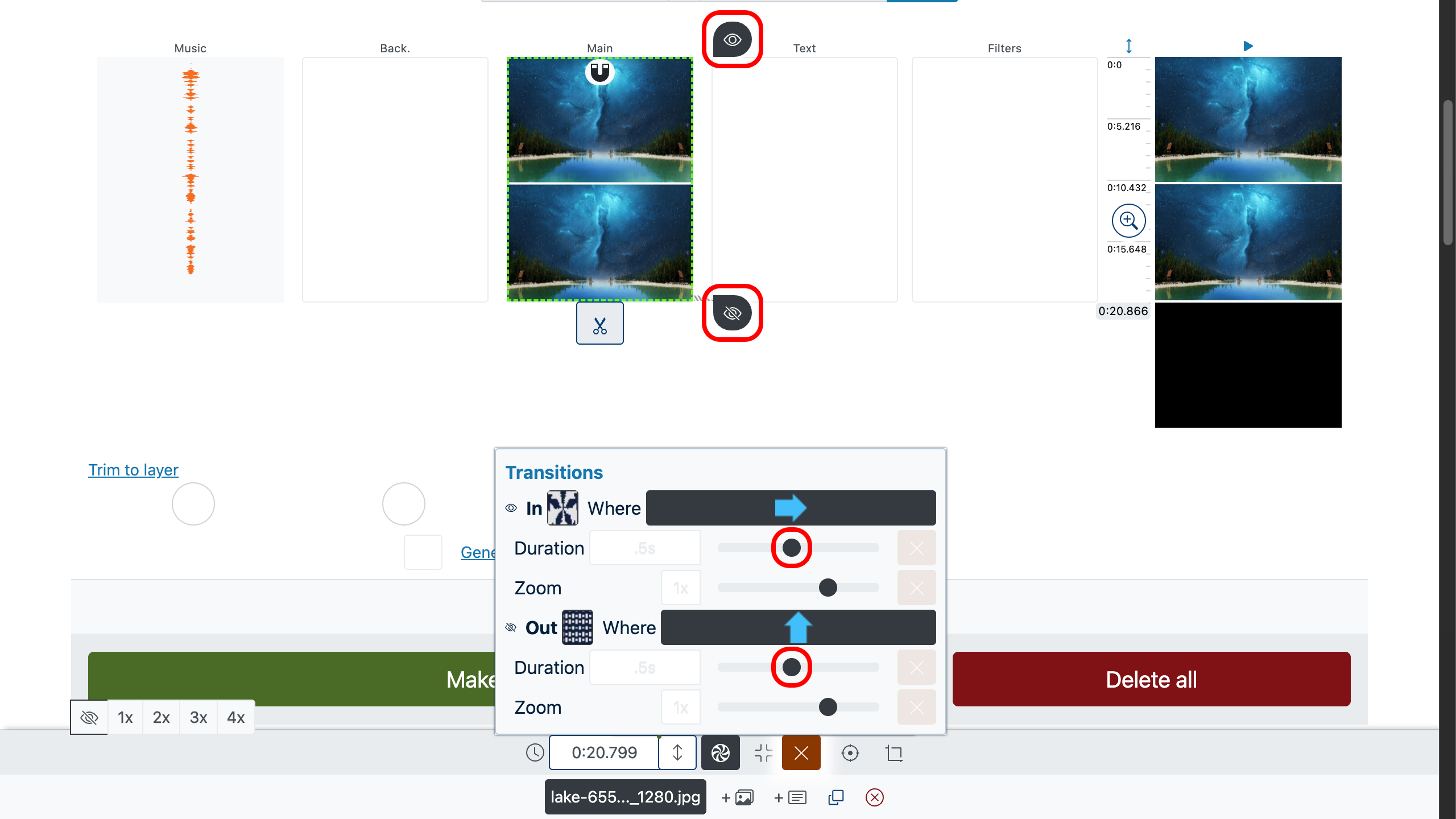 Step 3. Add transitions.